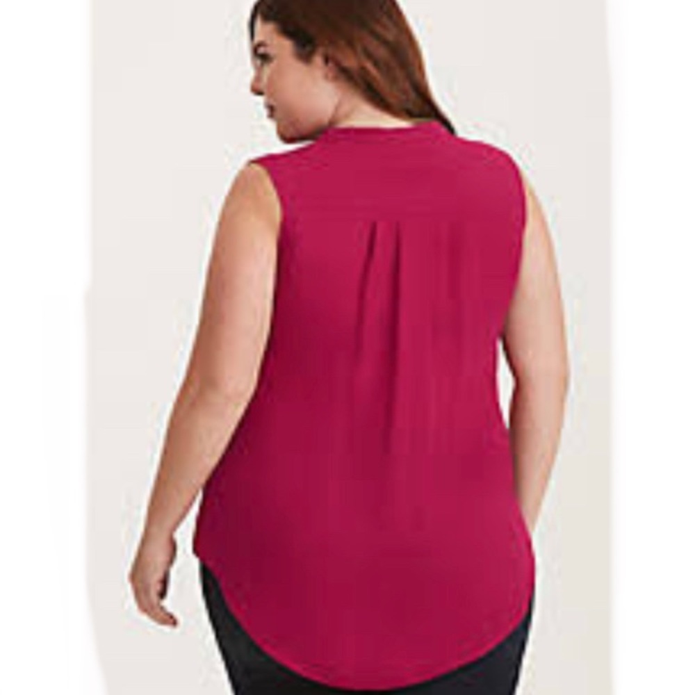 Torrid Magenta Georgette Pullover Sleeveless Blou… - image 2